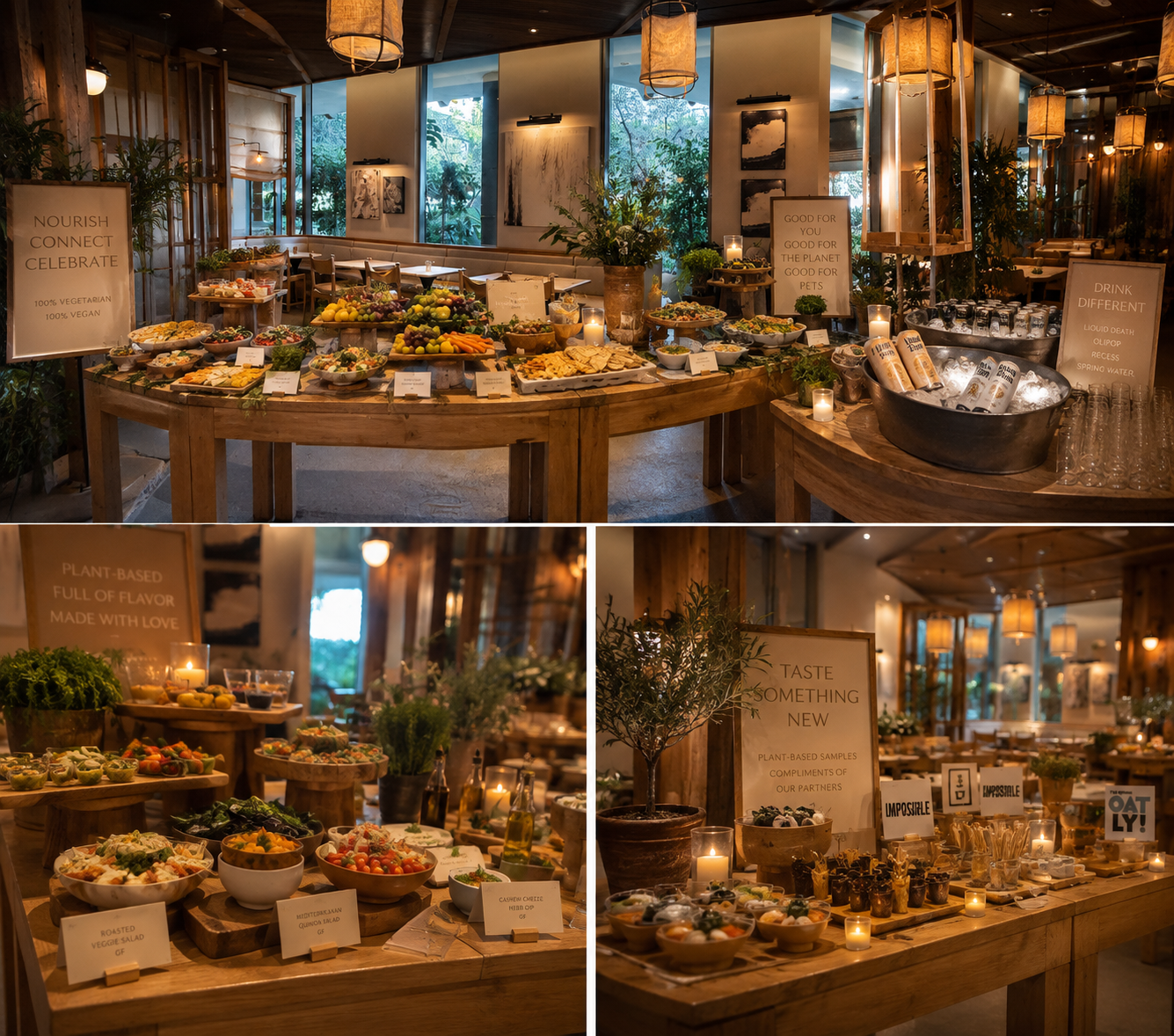 A plant-forward table set for a holiday gathering